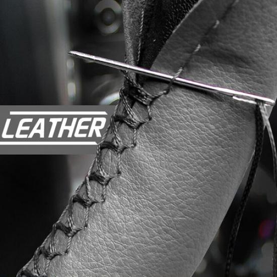 

DIY Ручне шиття Шкіряні чохли Універсальний СІРИЙ Автомобільний Ручне шиття Чохол на кермо