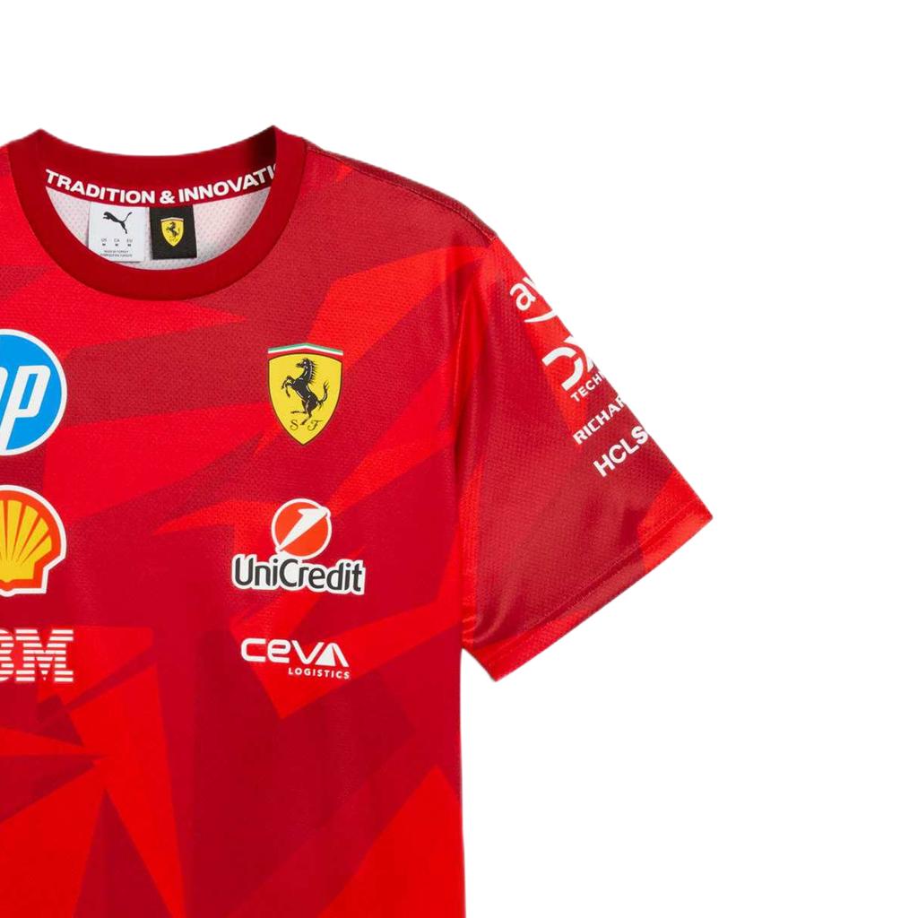 Puma Tricou de curse cu gât rotund, imprimeu replica roșu, aniversare 20 de ani Scuderia Ferrari HP, topuri pentru bărbați 763956-01