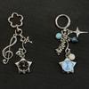 Retro Star Watch Keychain Y2K Carabiner Pendant Couple'S Bag Charms Hangings Ornament Accessories