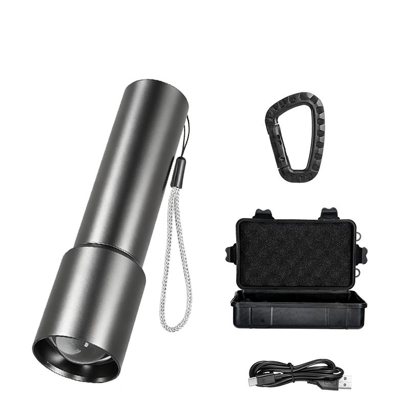 Powerful LED Handheld Flashlights Type-C Rechargeable Aluminum Torch Mini Portable Zoom Outdoor Camping Hiking Emergency Lantern