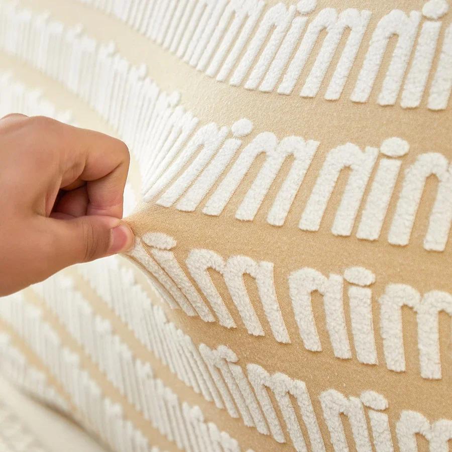 1 Stück Kopfteilbezug Elastischer Jacquard Nachttischbezug für Bett im Schlafzimmer Leicht zu reinigender Kopfteilbezug mit gleichen Worten