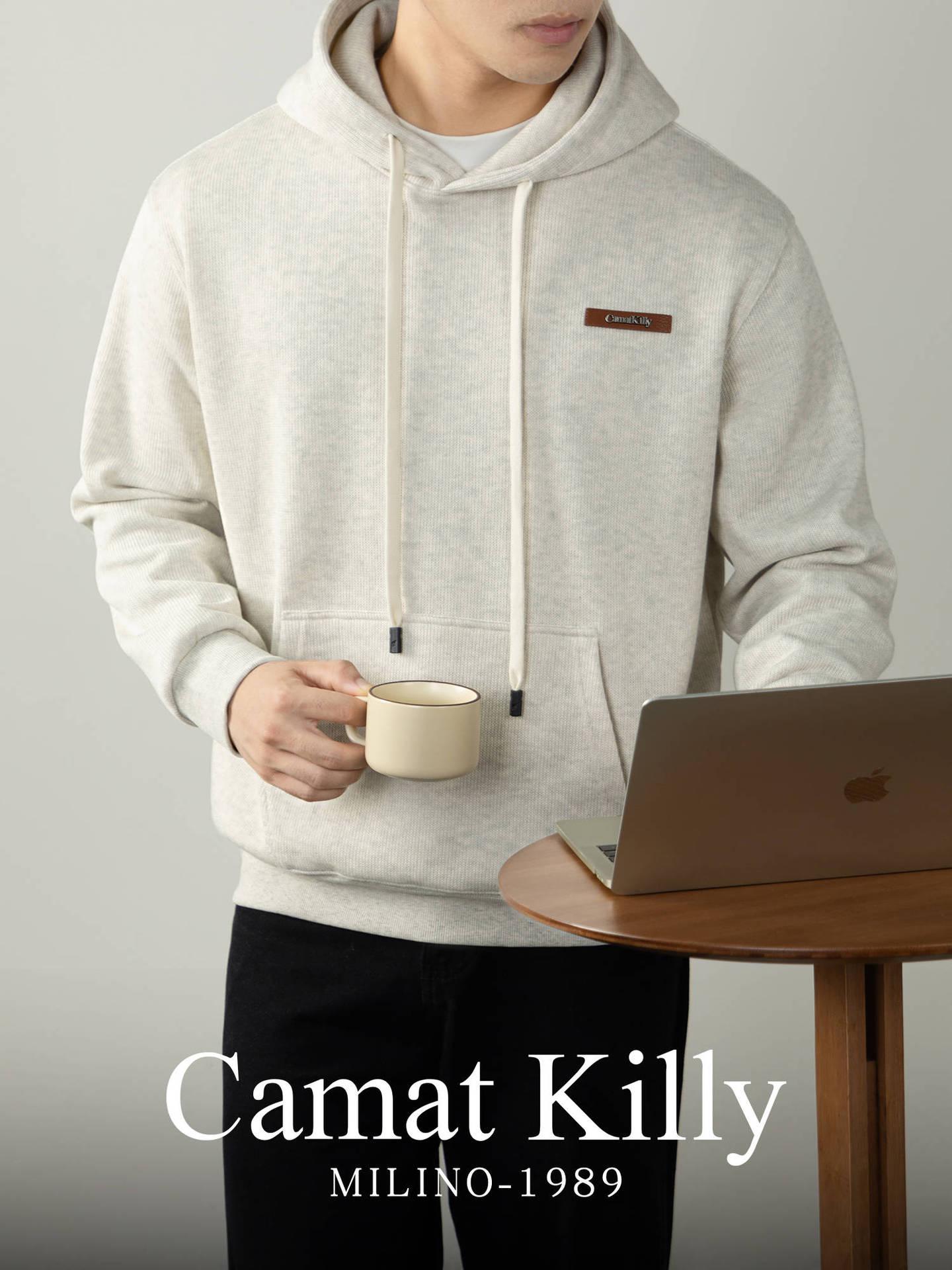 Men’s 400G Heavyweight Knit Hooded Sweatshirt, Textured Cotton, Large Slanted Pocket, Warm and Thick for Autumn/Winter. 4XL
