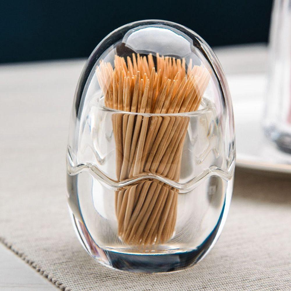 Hotel Round Square Transparent Toothpick Box Desktop Accessories Toothpick Bottle Storage Box