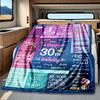 Happy 30Th Birthday Blanket Personalized Name Soft Comfortable Stylish Blanket Car Blanket Perfect For Travel Camping Outdoor Home Suitable For All
