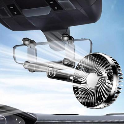 Ventilador USB para coche, ventilador de refrigeración para interior de coche, silencioso, ajustable, universal, portátil, para espejo retrovisor, RV, coche, SUV