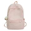Solid Color Student Schoolbag Women's Large Capacity Backpack Men's Travel Backpack