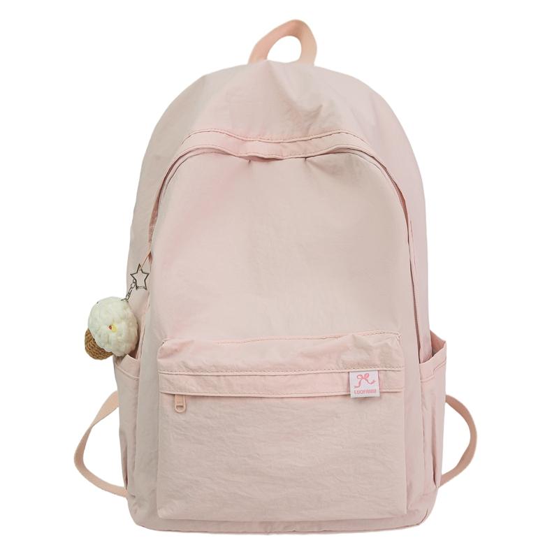 Solid Color Student Schoolbag Women's Large Capacity Backpack Men's Travel Backpack