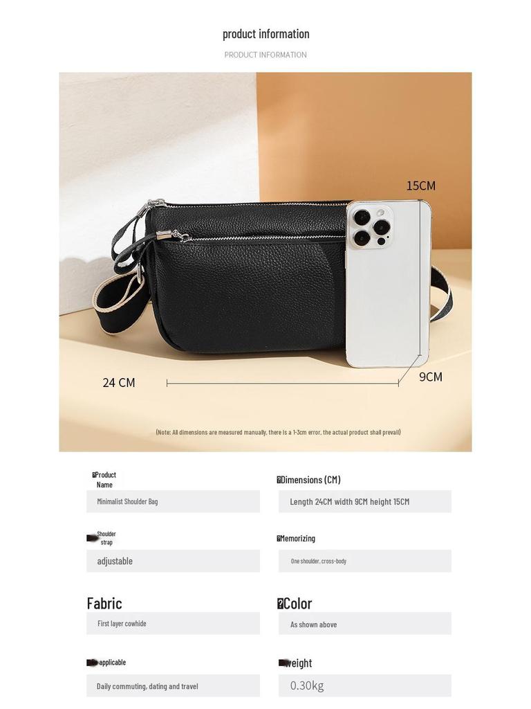 Women's Genuine Leather Large Capacity Handbag - Fashionable Crossbody and Shoulder Bag