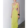 Summer New Product Women's Clothes Fashion Wind Metal Ring Decoration Cutout Sling Simple Knitting Dress 2756013