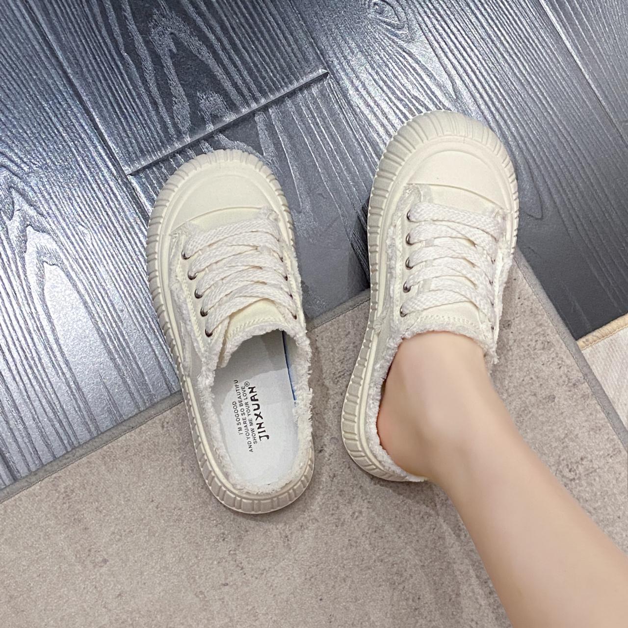 

Модные кроссовки женские Новое поступление Женская повседневная обувь Шнуровка Толстая подошва Тапочки Женские однотонные парусиновые туфли 37 бежевый