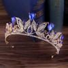 Bridal Jewelry Leaf Shape Wedding Baroque Queen Golden Crown Wedding Dress Accessories