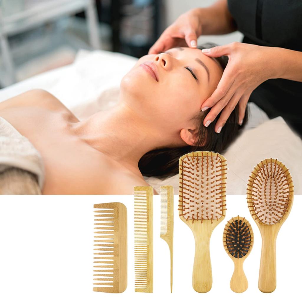 YUMENG Holzkamm Klopfmassagebürste Haarbürste Airbag-Massagekamm Antistatische Haarbürste Kopfhautmassagekamm Haarstyling-Tool