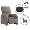 Electric Recliner Chair Taupe Fabric