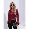 JPNTKY Women's Fashion Casual Solid Color Print Long Sleeve POLO Neck Blouses & Shirts