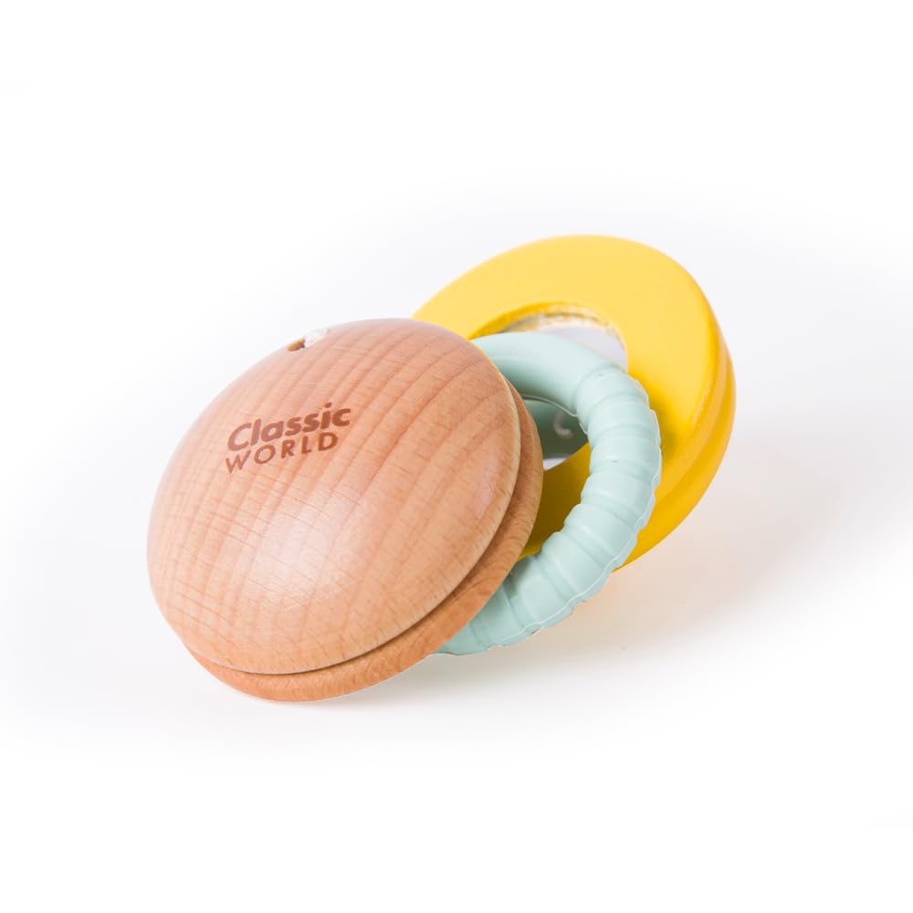 Classic World Macaron Wooden Rattle Perfect for Baby Baby and Educational Gifts for Girls and Boys Perfect for Half and Ideal for Sports and Long