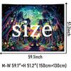 Heopapin Blacklight Psychedelic Forest Meditation Tapestry UV Reactive Cosmic Galaxy Starry Sky Wall Art Tapestry Trippy Yoga Spiritual Chakra Wall