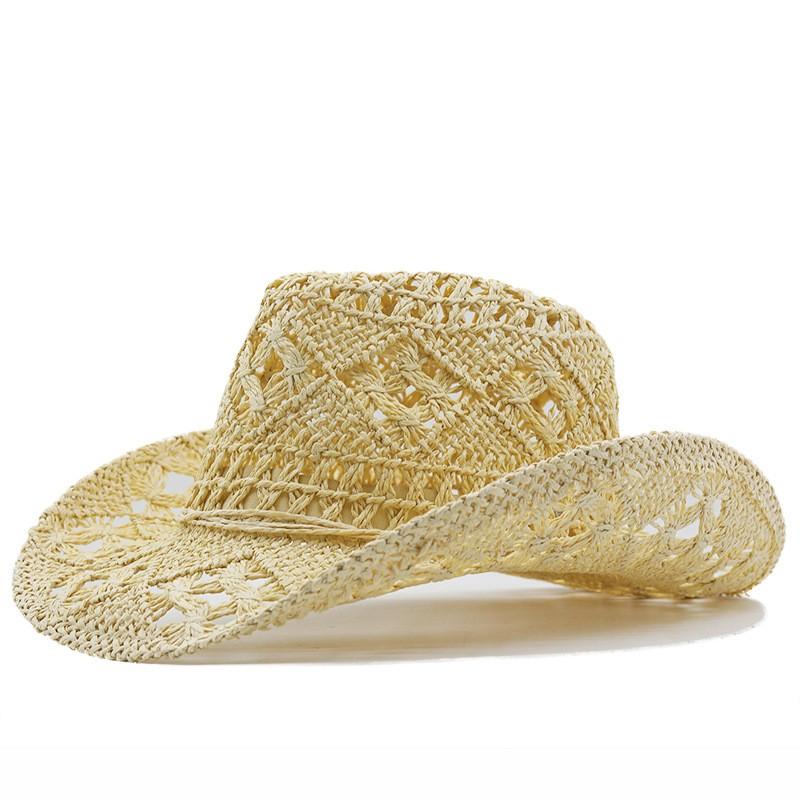 Ladies' Solid Color Woven Wide Brimmed Sun Hat