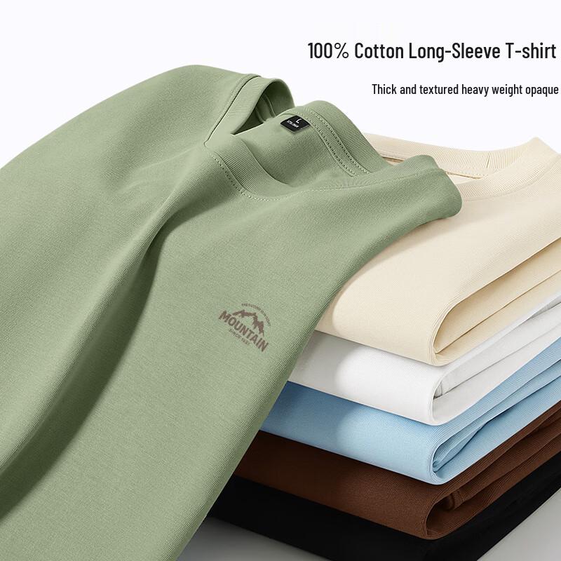 Baleno Men's Heavyweight Pure Cotton Long Sleeve T-shirt