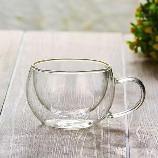 Stylish Double-Layer Glass Milk & Tea Cup - High Borosilicate