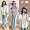2026 Spring/Autumn Sweet Pleated Round Neck Long Sleeve Doll Top