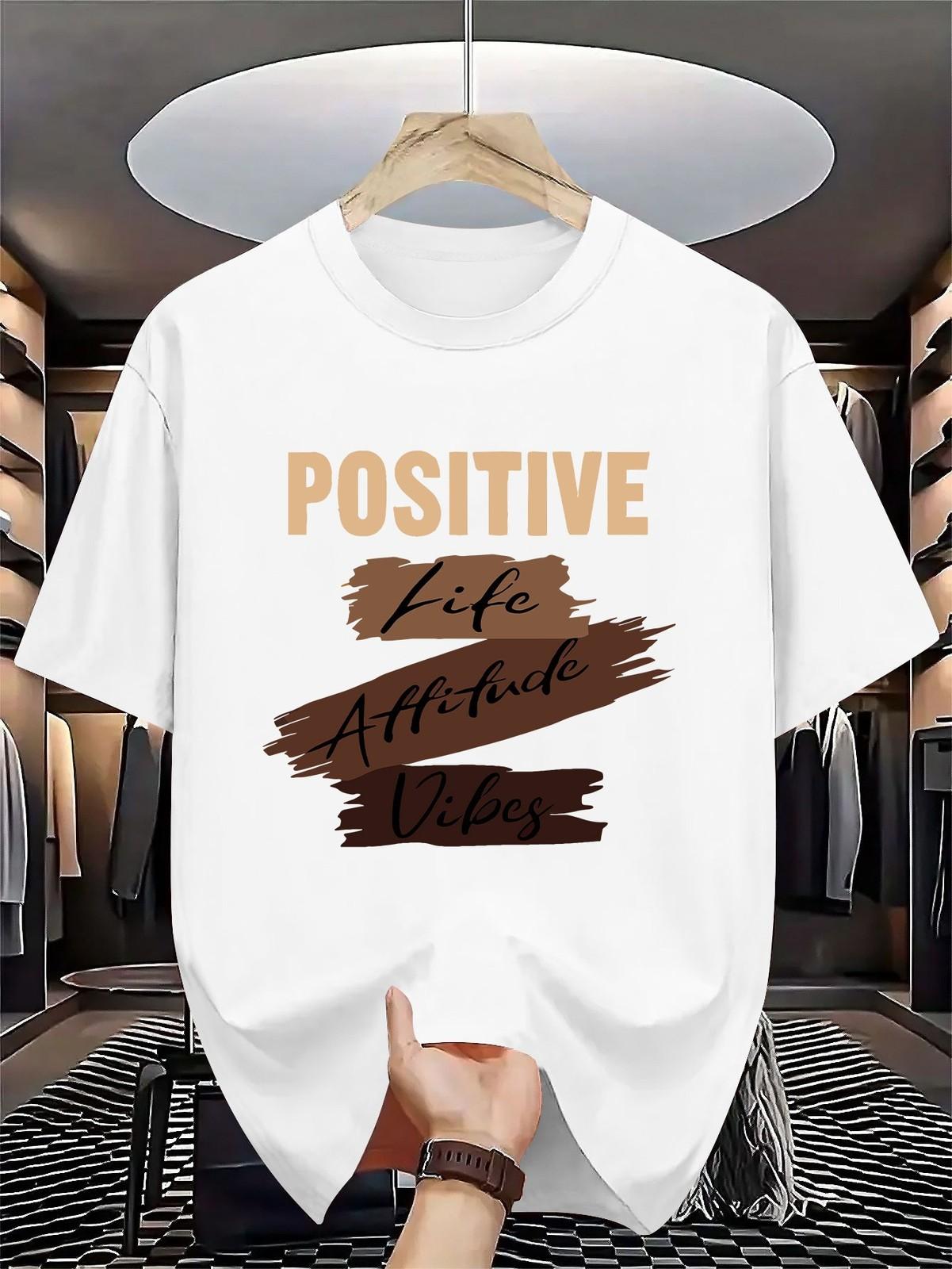 Positive Life Attitude Vibes Graphic T-Shirt Motivational Quote Tee Gift XL