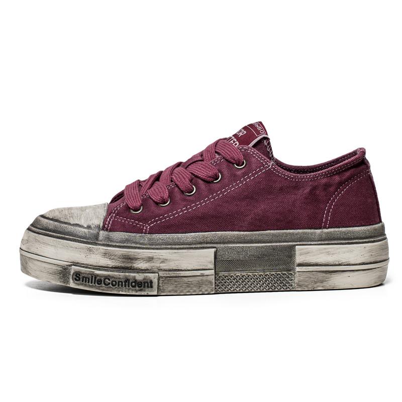 Black Four Seasons Men's Cloth Shoes Fashionable retro Make dirty style Leisure Outdoor Party Street walking youth shoes