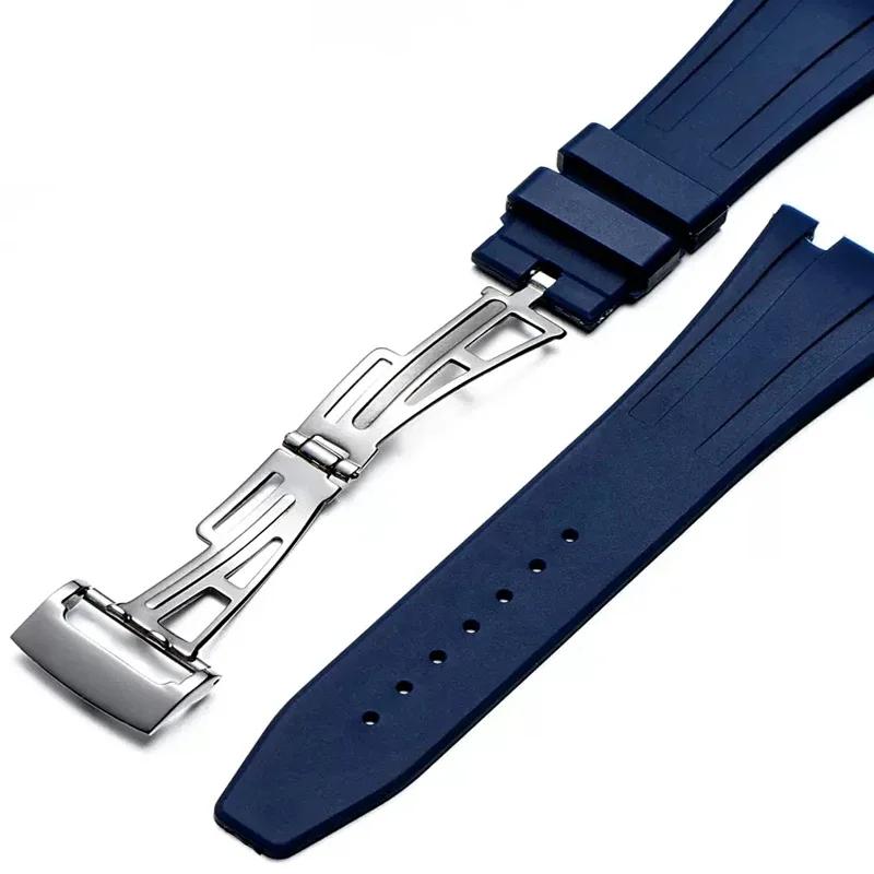 Silicone Watch Strap for AP Royal Oak Offshore Sports Waterproof Sweat-Proof Rubber Watchband Men's 27mm 28mm Double Concave