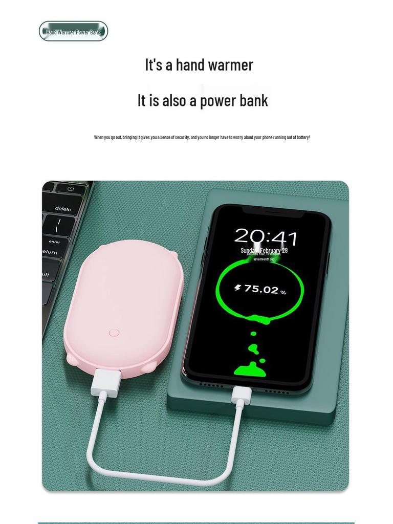 2025 Dual-Function Rechargeable USB Hand Warmer with Custom Logo Option