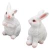One Pair Garden Statues Rabbit Synthetic Resin Outdoor Craft Sculpture for Home Patio
