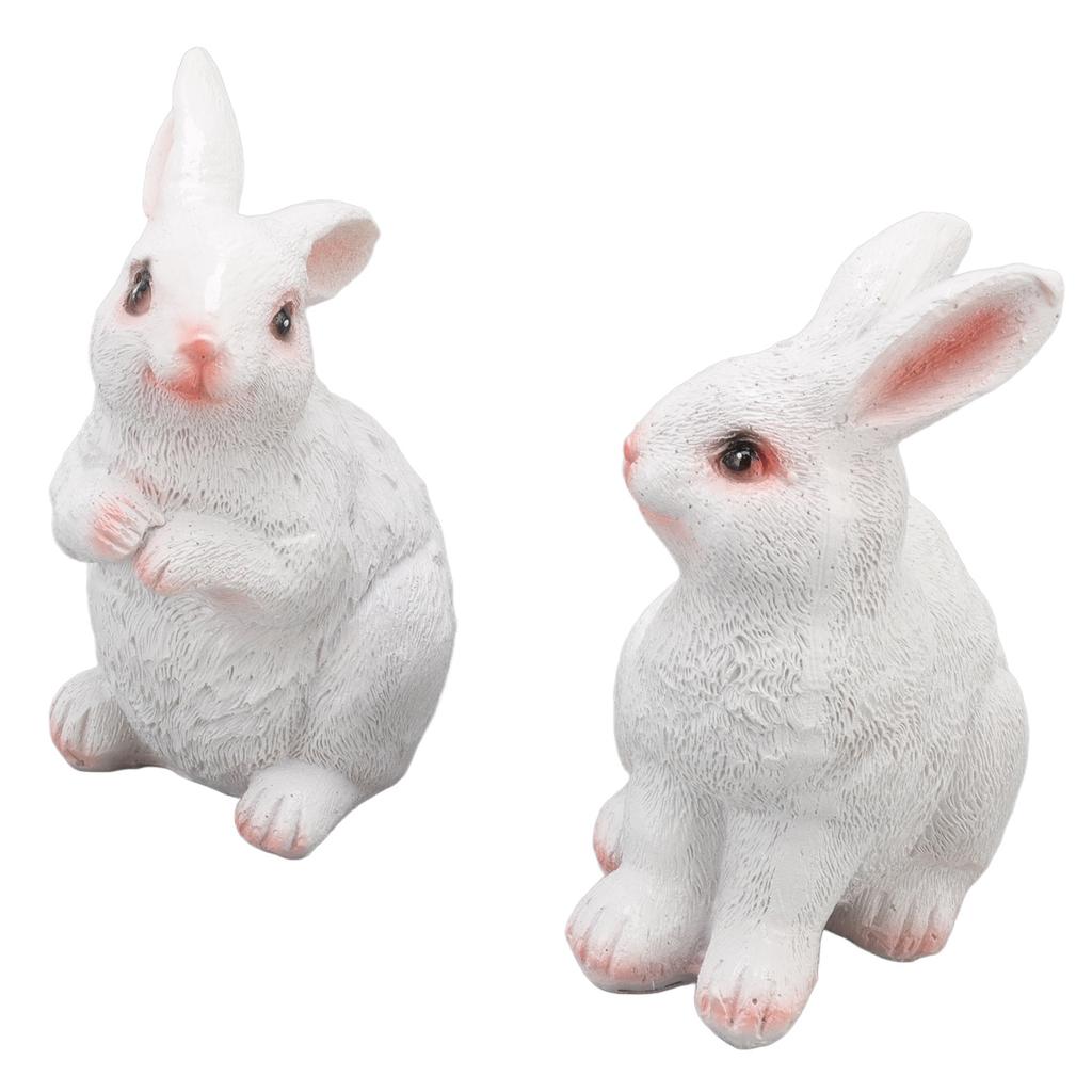 Ein Paar Gartenstatuen Hase Kunstharz Outdoor Handwerk Skulptur für Zuhause Terrasse