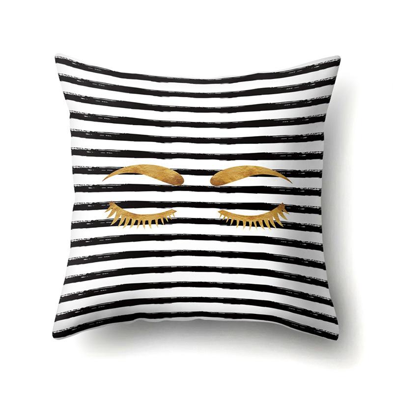 Polyester Pillow Case Automobile Decoration Home Printed Pillow Case Waist Cushion Cover Car Cushion Head Cushion Cover