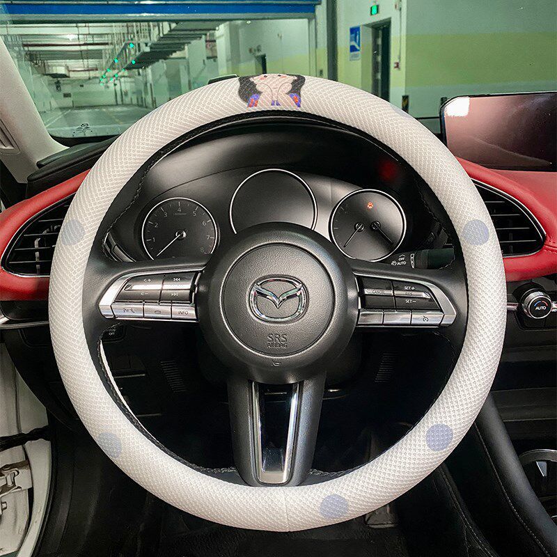 

Car Steering Wheel Cover Goddess Style Cartoon Cute Anti-Scalding Non-Slip Summer Wear-Resistant Four-Season Unisex Decorative Handle Cover Bow Princess Dot [Steering Wheel Cover]