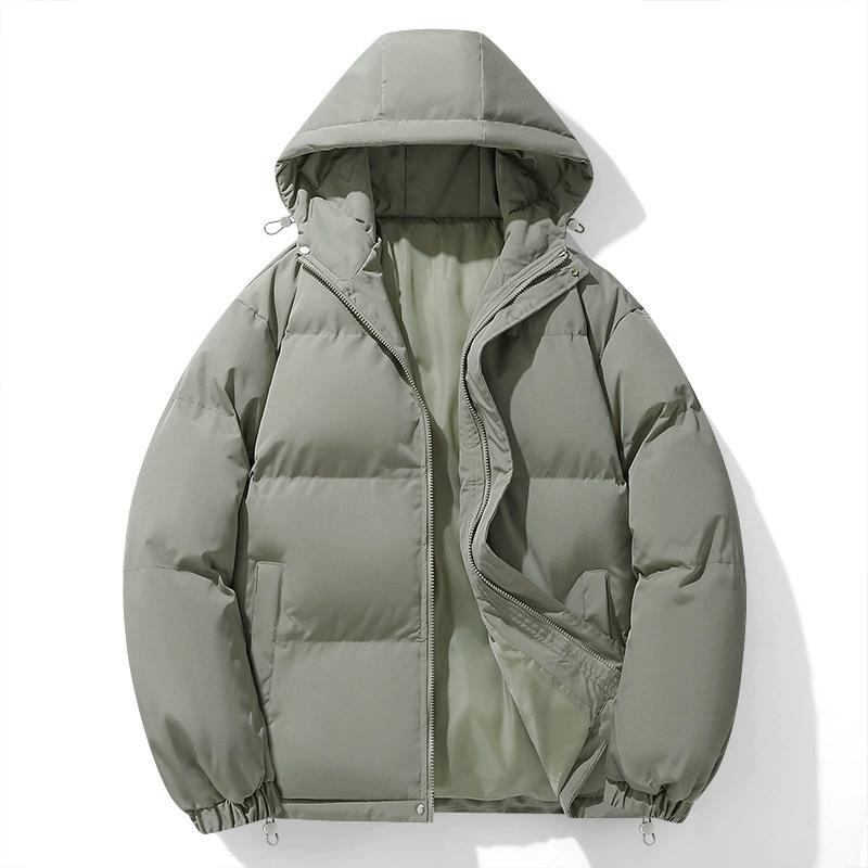 Down Padded Jacket Men's Winter Hong Kong Style Loose Large Size Padded Jacket Youth Padded Jacket Hooded Bread Jacket