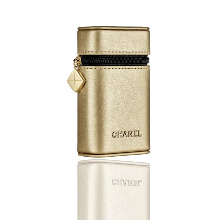 Chanel Gold Lipstick Case Portable Storage