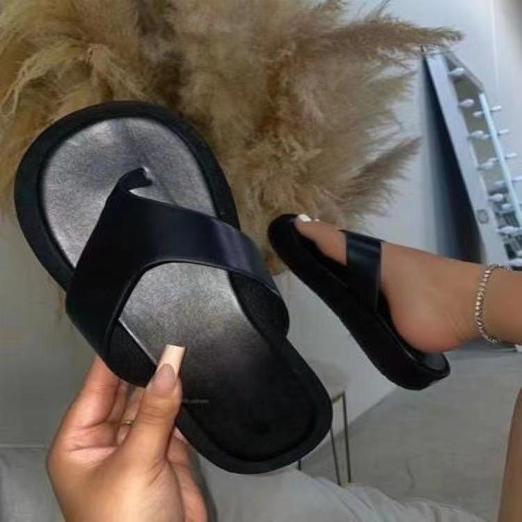 Fashion Solid Color Thick-soled Flip-flops for Women 2024 Summer Fashion Women's Flip-flops Women's Thick-soled Flip-flops Beach Shoes