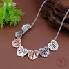 New matte hollow love leaf necklace women's creative high-end heart-shaped versatile neck chain
