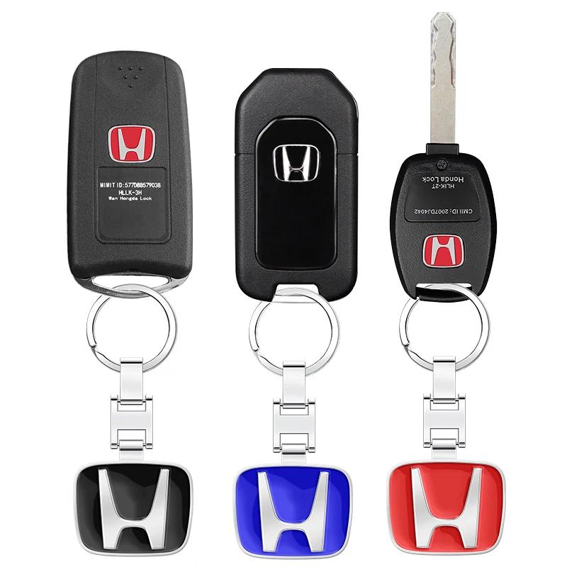 Car Logo Keychain Metal Keyring Key Accessories For Honda Fit Jazz S Civic Type-R CRV Pilot Accord Insight Spirior City HRV JS1
