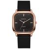 Minimalist Square Quartz Watch For Women With Silicone Band And Rose Gold Finish For Daily Wear