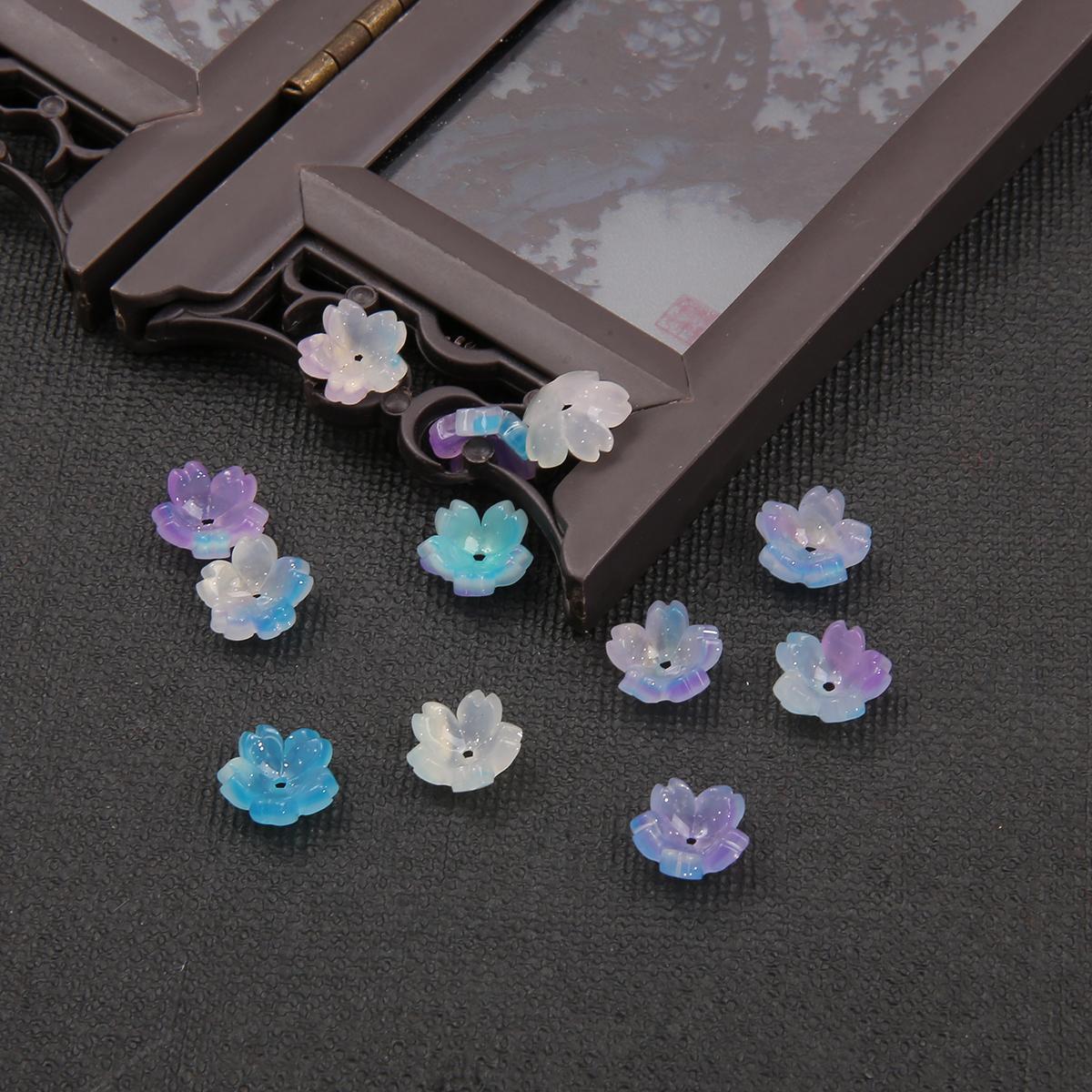 

10 шт., акриловые бусины с имитацией ракушки, цветка, подвески, бусины для изготовления ювелирных изделий, антикварные аксессуары разноцветный