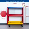 Three-Layer Mobile Tool Cart with Metal Perforated Panel and Storage Racks