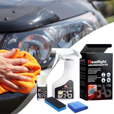 180ml Car Headlight Cleaner Headlight Polishing Cleaner with Coating Agent Weatherproof Scratch-Resistant Cleaning Tool for Auto