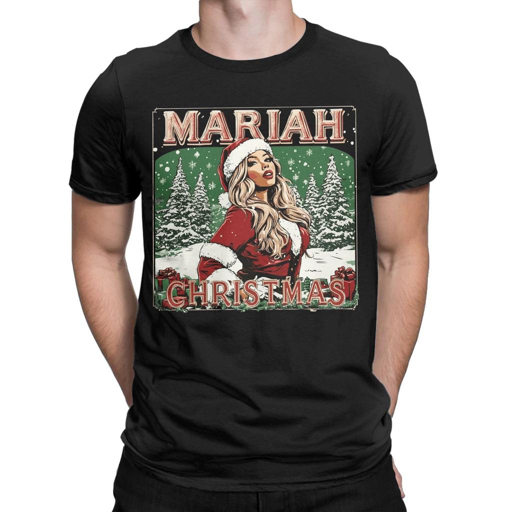 Men Mariah Carey 2025 Christmas T-Shirts  Cotton Top Tees Summer Y2K Casual Short Sleeve T-Shirt O-Neck Harajuku Tshirt Big Size