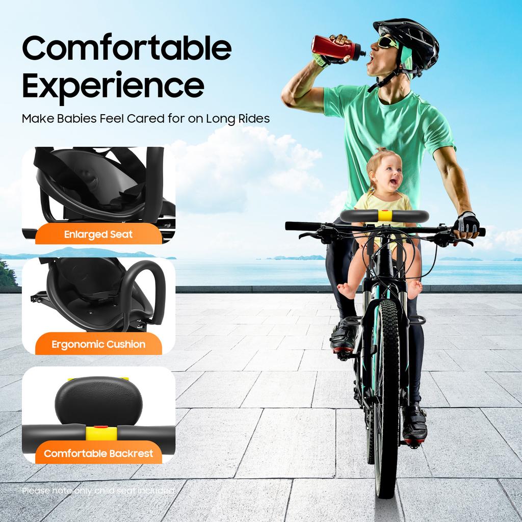 Bike Kids Seat Front Mount Child Bicycle Seat Adjustable Toddler Carrier for Mountain Bike Road Bike Cycling Safety
