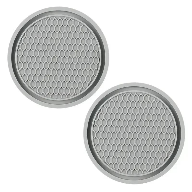 2Pcs Car Coaster Water Cup Holder Anti-slip Pad Mat Silicone Gadget Round Heat Insulation Mats Car Interior Accessories