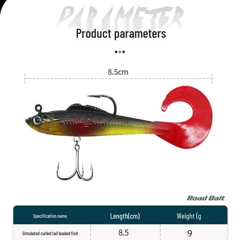 Oeny 12g Curly Tail Lead-Weighted Soft Fishing Lure