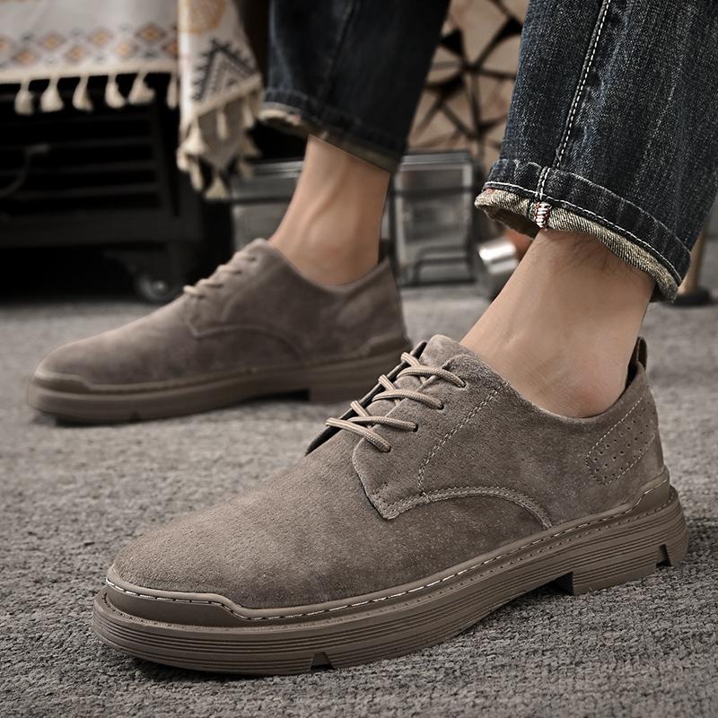 Retro Genuine Leather Men Shoes Casual Non Slip Wear Resistant Daily Business Shoe Hot Sale Round Toe Low Top British Styl