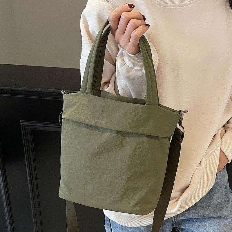 Wholesale New Japanese and Korean Simple Casual Solid Color Handheld Cloth Bag Women's Fashion Ins Wind Lightweight Versatile Messenger Bag