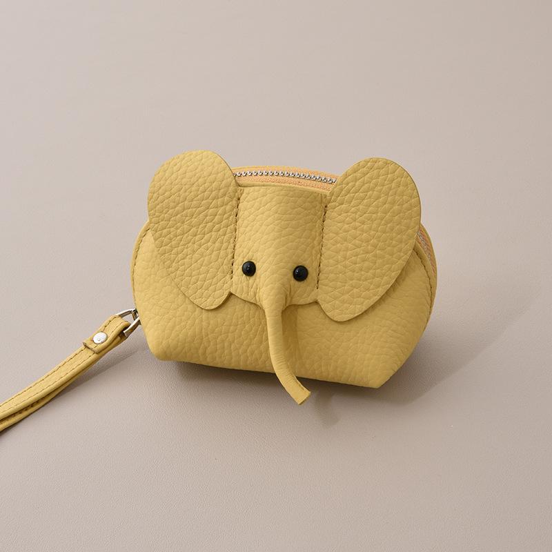 New Women's Elephant Coin Purse Keychain - Fashionable Card Holder & Lipstick Storage