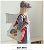 Niche Design Cute Cartoon Canvas Tote Bag, Large Capacity Shoulder Bag for Women, Autumn/Winter Korean Lazy Style