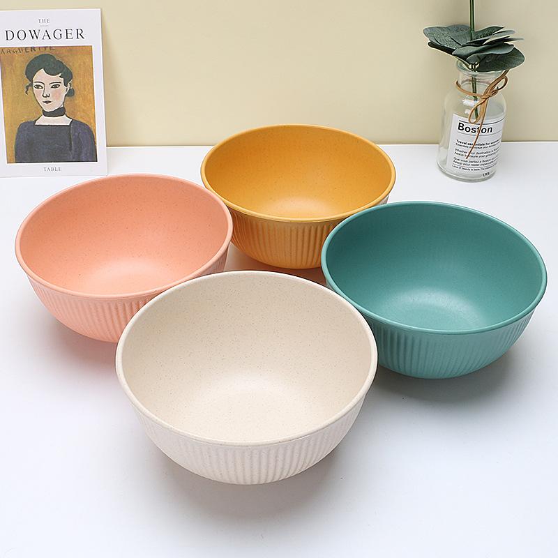 Single Bowl Household Tableware Wheat Straw Rice Rice Bowl Japanese Ramen Bowl Dessert Bowl Instant Noodle Soup Bowl